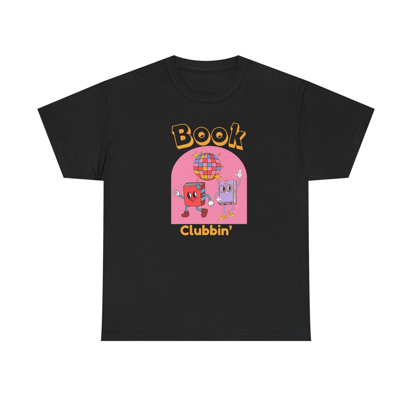 Book Clubbin’ Unisex Heavy Cotton Tee | Fun Book Design, Gift for Readers, Soft Cotton Shirt, Trendy Graphic Tee, Casual Wear