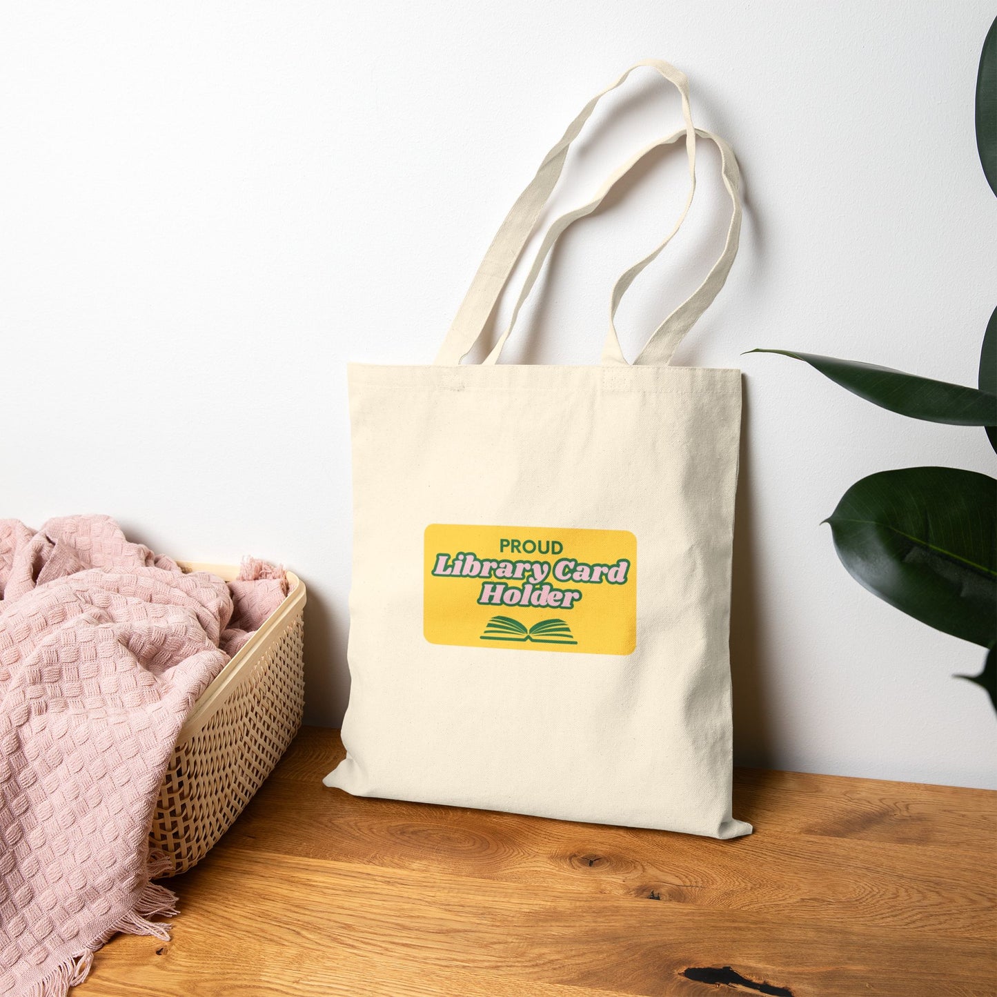 Proud Library Card Holder Tote Bag, Eco-Friendly Canvas Bag, Book Lover Gift, Library Accessory, Sustainable Shopping Bag