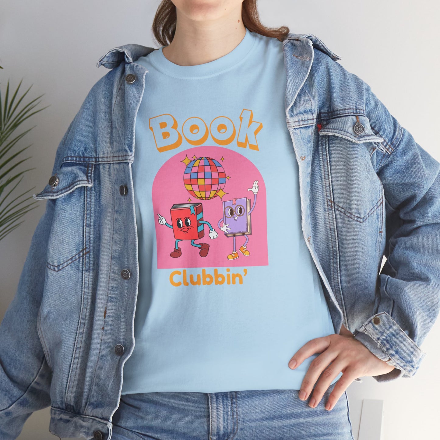 Book Clubbin’ Unisex Heavy Cotton Tee | Fun Book Design, Gift for Readers, Soft Cotton Shirt, Trendy Graphic Tee, Casual Wear