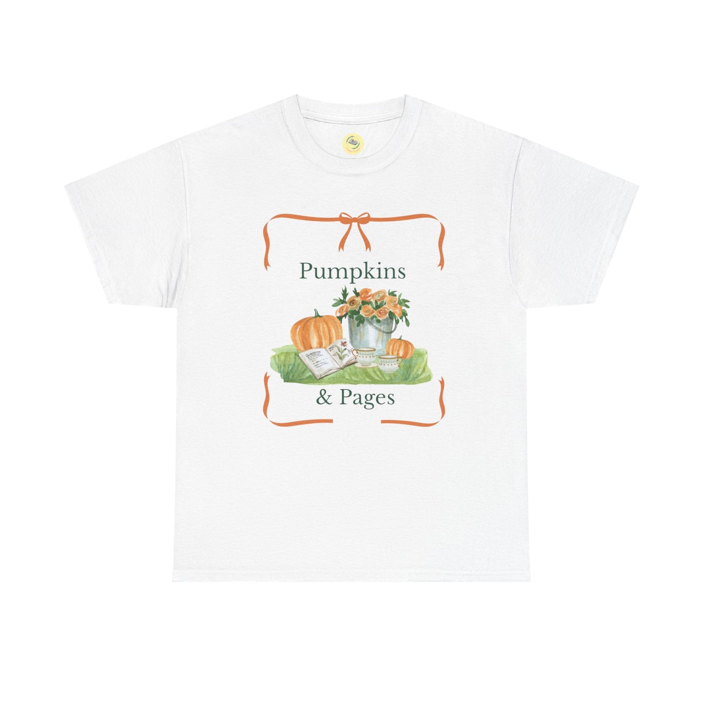 Pumpkins & Pages Tee | Fall Vibes, Book Lover Gift, Thanksgiving Apparel, Cozy Autumn Shirt