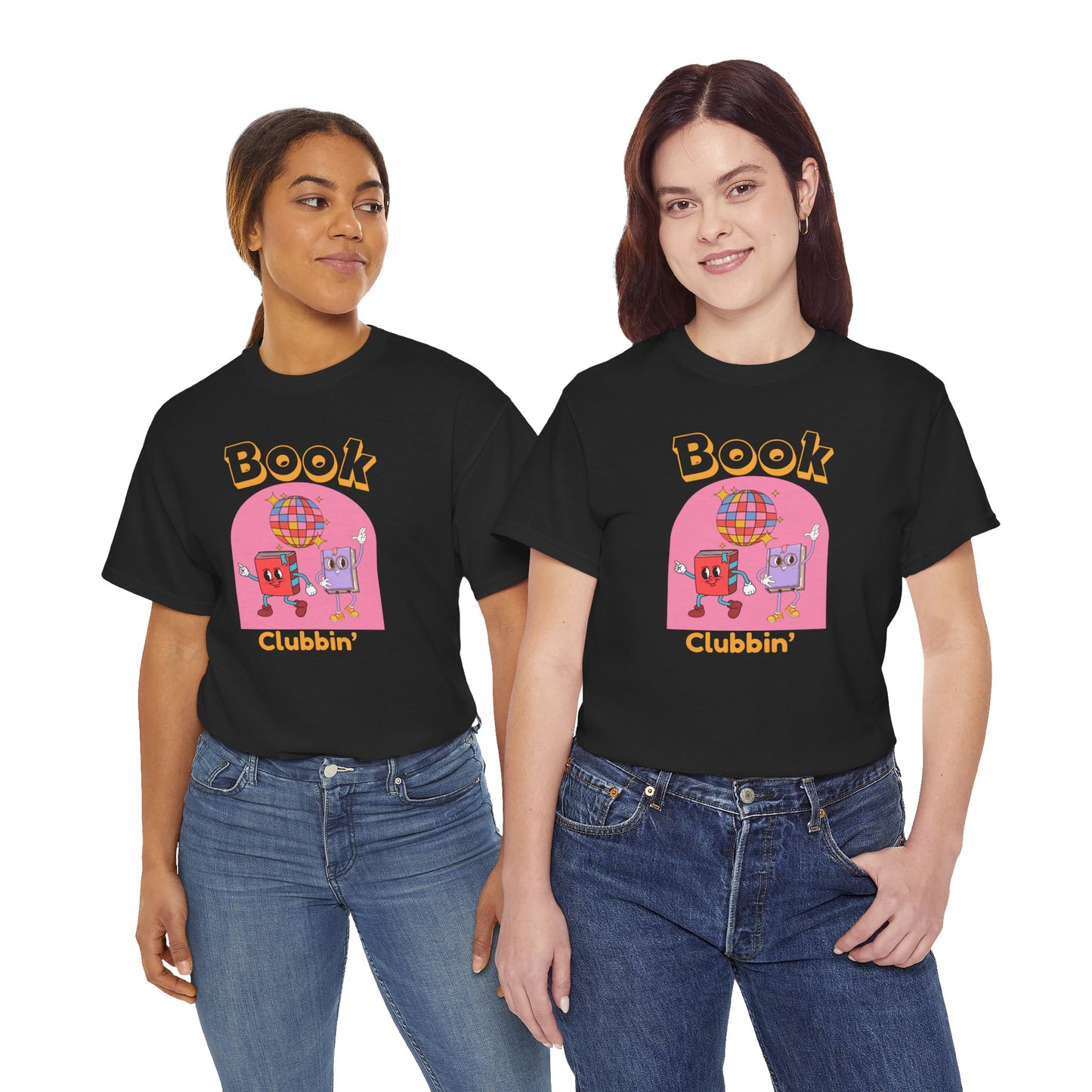 Book Clubbin’ Unisex Heavy Cotton Tee | Fun Book Design, Gift for Readers, Soft Cotton Shirt, Trendy Graphic Tee, Casual Wear