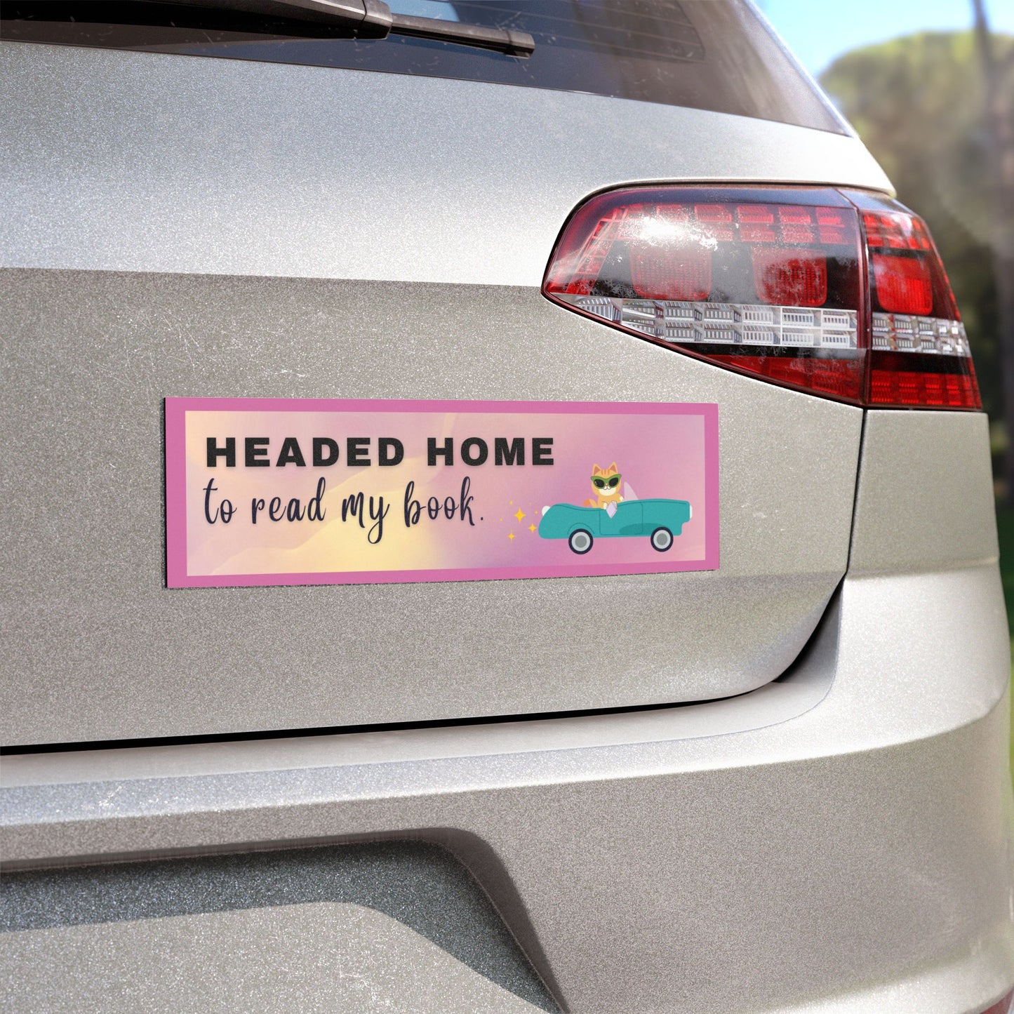 Headed Home to Read- Car Magnet