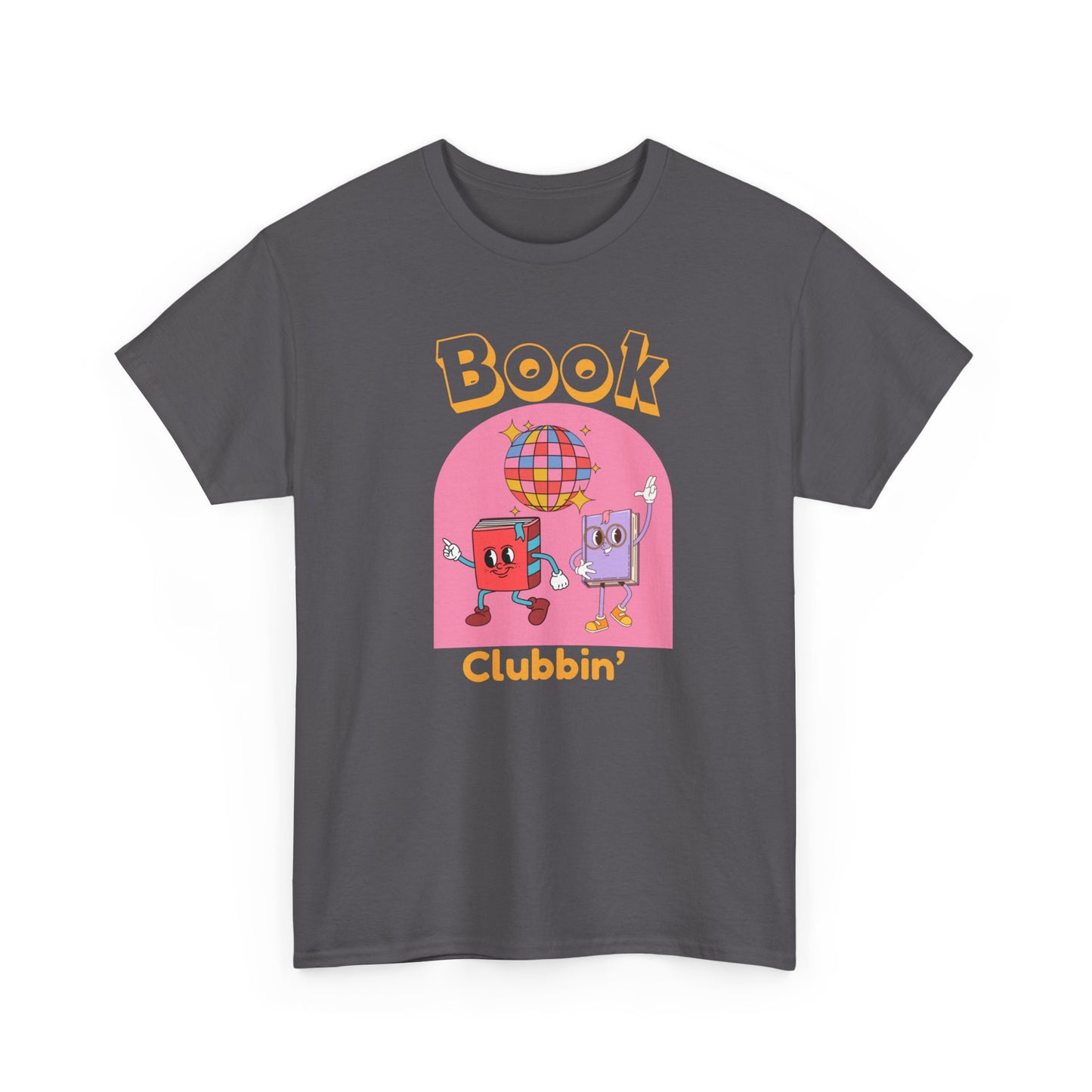 Book Clubbin’ Unisex Heavy Cotton Tee | Fun Book Design, Gift for Readers, Soft Cotton Shirt, Trendy Graphic Tee, Casual Wear