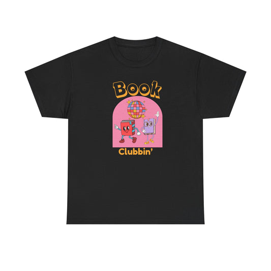 Book Clubbin’ Unisex Heavy Cotton Tee | Fun  Book Design, Gift for Readers, Soft Cotton Shirt, Trendy Graphic Tee, Casual Wear