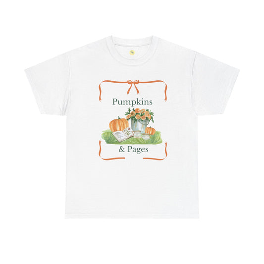 Pumpkins & Pages Tee | Fall Vibes, Book Lover Gift, Thanksgiving Apparel, Cozy Autumn Shirt