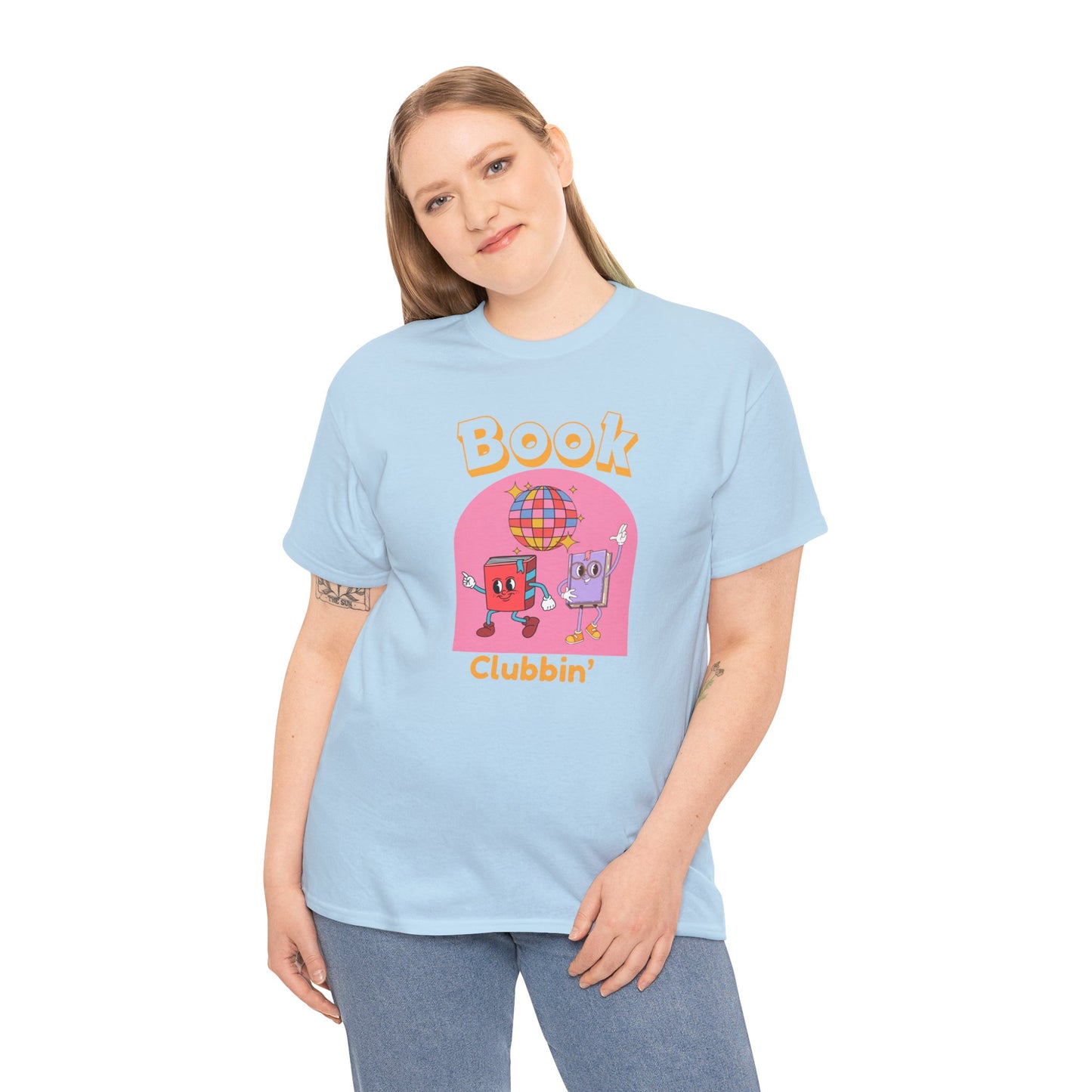 Book Clubbin’ Unisex Heavy Cotton Tee | Fun  Book Design, Gift for Readers, Soft Cotton Shirt, Trendy Graphic Tee, Casual Wear