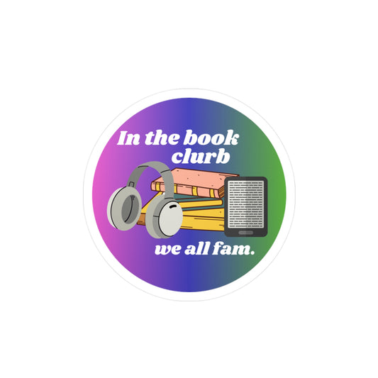 In the Boom Clurb Kiss-Cut Vinyl Decals, Fun Stickers for Book Lovers, Home Decor, Gifts for Readers, Literary Club Accessories, Party Favors