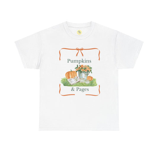 Pumpkins & Pages Tee | Fall Vibes, Book Lover Gift, Thanksgiving Apparel, Cozy Autumn Shirt