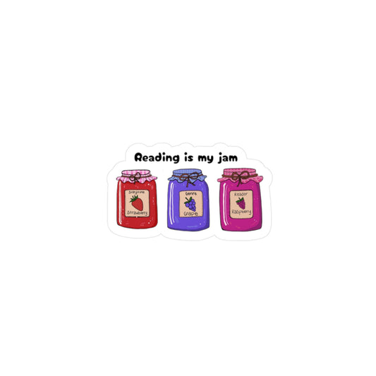 Reading is My Jam Vinyl Decal, Cute Book Lover Sticker, Gift for Readers, Home Decor, Fun Glass Stickers, Bookish Decal
