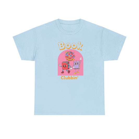 Book Clubbin’ Unisex Heavy Cotton Tee | Fun  Book Design, Gift for Readers, Soft Cotton Shirt, Trendy Graphic Tee, Casual Wear