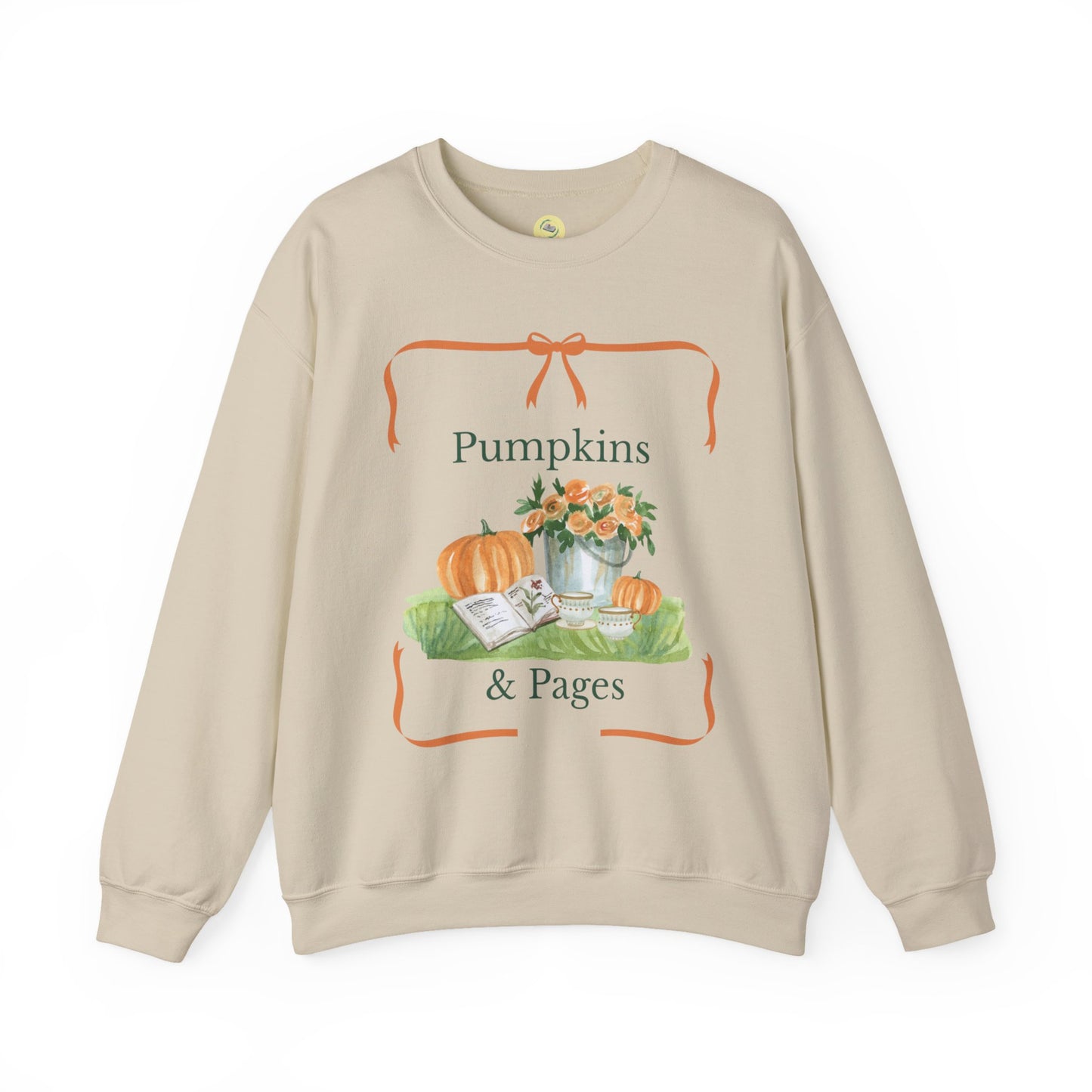 Pumpkin & Pages Sweatshirt - Cozy Fall Crewneck, Pumpkin Lover Gift, Autumn Fashion, Thanksgiving Sweatshirt, Seasonal Apparel