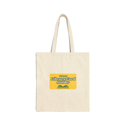 Proud Library Card Holder Tote Bag, Eco-Friendly Canvas Bag, Book Lover Gift, Library Accessory, Sustainable Shopping Bag
