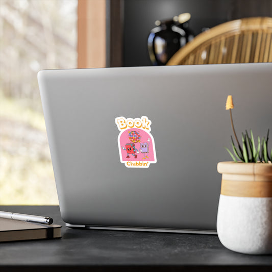 Cute Book Clubbin’ Vinyl Decals, Fun Stickers for Readers, Perfect Gifts for Book Lovers, Decor for Book Nooks, Kids Room Decor