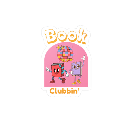Cute Book Clubbin’ Vinyl Decals, Fun Stickers for Readers, Perfect Gifts for Book Lovers, Decor for Book Nooks, Kids Room Decor