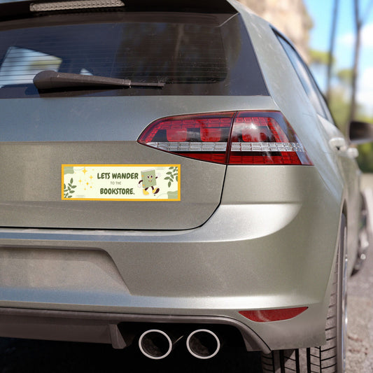 Let’s Wander to The Bookstore- Car Magnet
